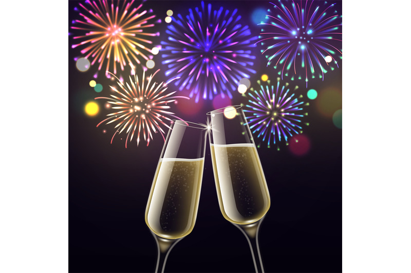 fireworks-and-champagne-glasses-congratulatory-toast-christmas-and-ch