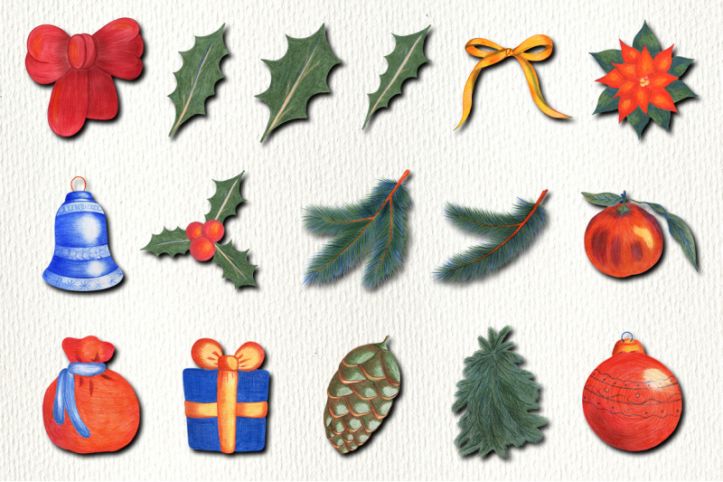 17-hand-drawn-christmas-elements-png-bundle