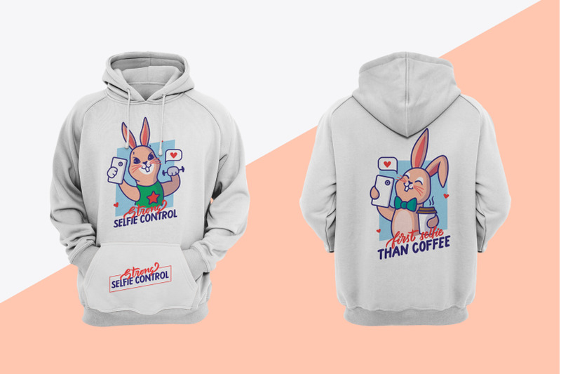 4-selfie-bunnies-t-shirt-designs