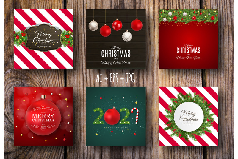 collection-of-nbsp-6-merry-christmas-and-new-year-background