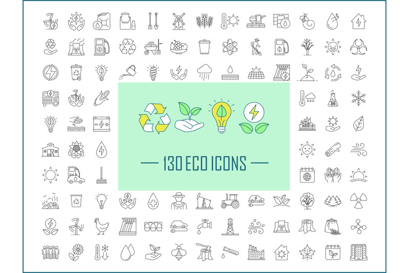 ecology-and-nature-care-linear-icons-set