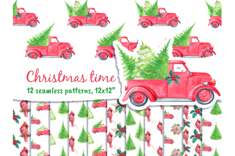 merry-christmas-seamless-patterns-watercolor-winter-new-year