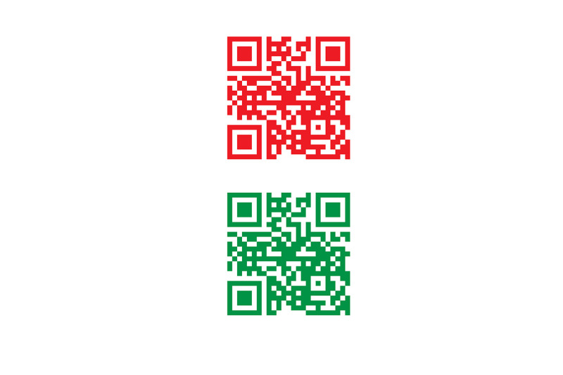 qr-code-in-vector-red-and-green-color