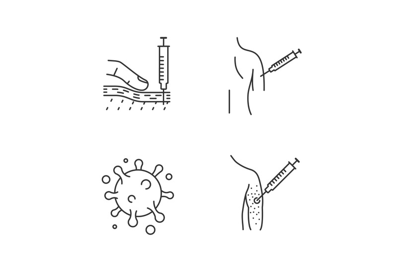vaccination-and-immunization-linear-icons-set