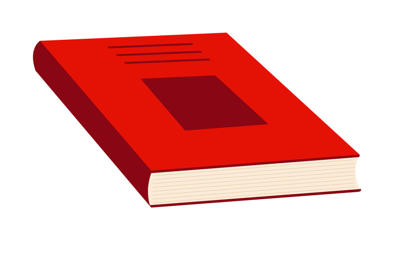 red-book-flat-vector-illustration-on-white-background