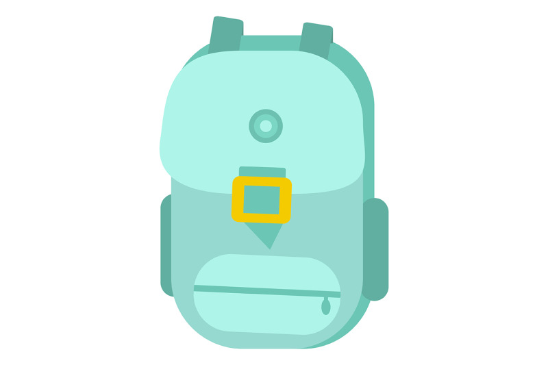 vector-flat-illustration-of-green-school-bag-backpack-isolated