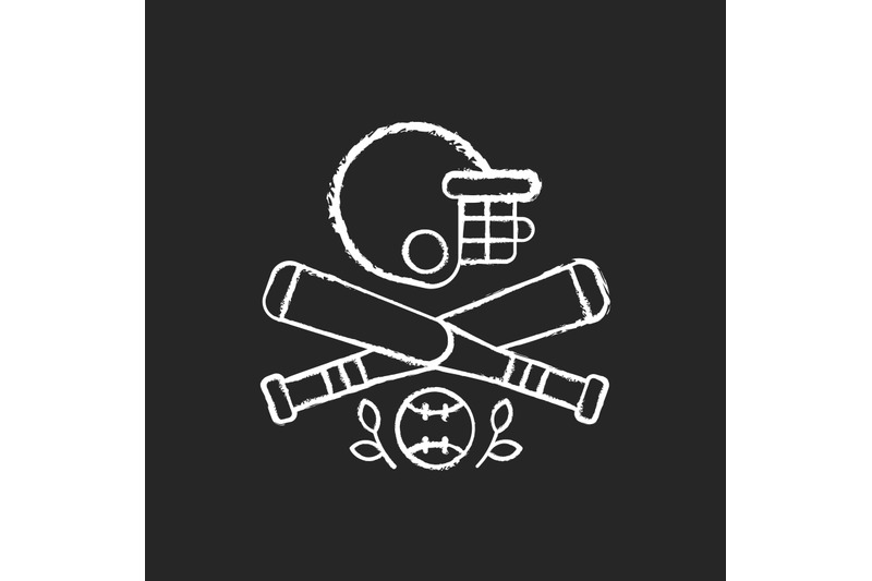 baseball-chalk-white-icon-on-black-background