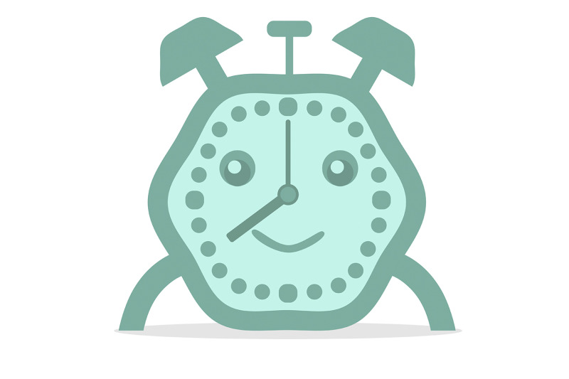 alarm-clock-green-color-flat-vector-illustration-on-white-background