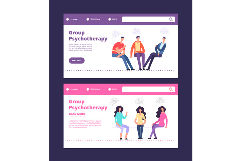 group-psychotherapy-web-banners-template-male-and-female-group-therap