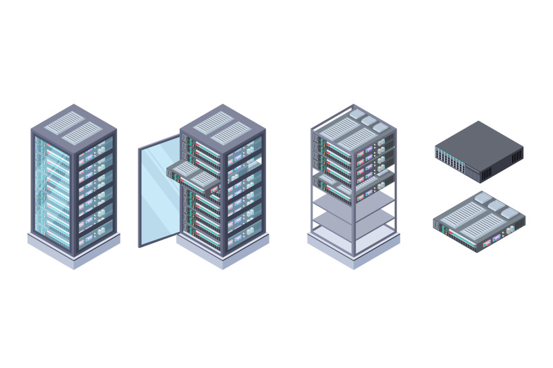 isometric-servers-data-storages-vector-3d-computer-equipment-isolate