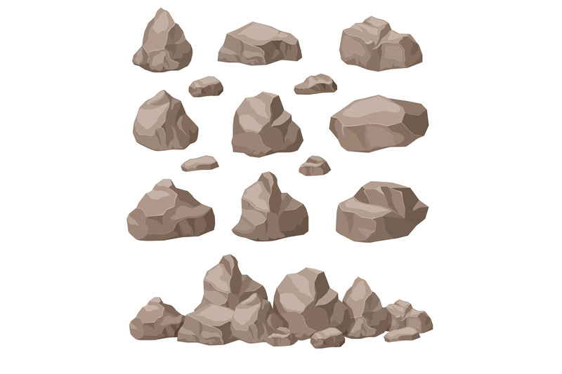 rock-stones-cartoon-stone-isometric-set-granite-boulders-pile-natur