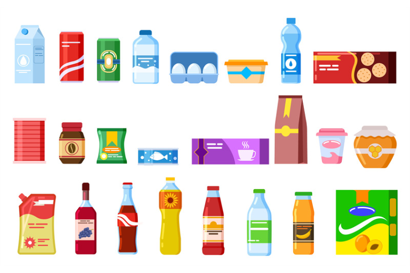 snack-products-biscuit-water-juice-biscuits-cola-ketchup-yogurt-coffe