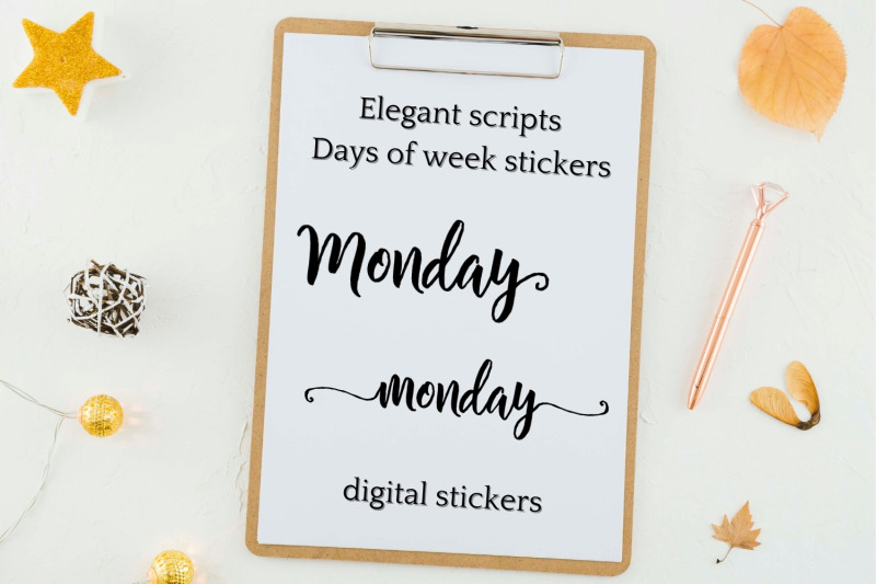 black-days-of-the-week-script-stickers