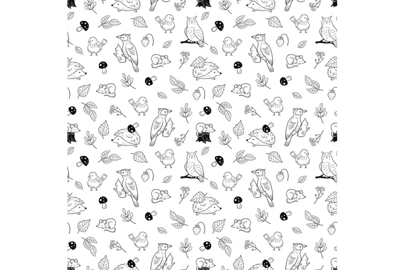 forest-animal-pattern-cute-animals-and-birds-autumn-forest-vector-se