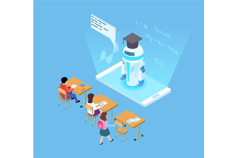 artificial-intelligence-in-education-isometric-vector-robot-teacher-a