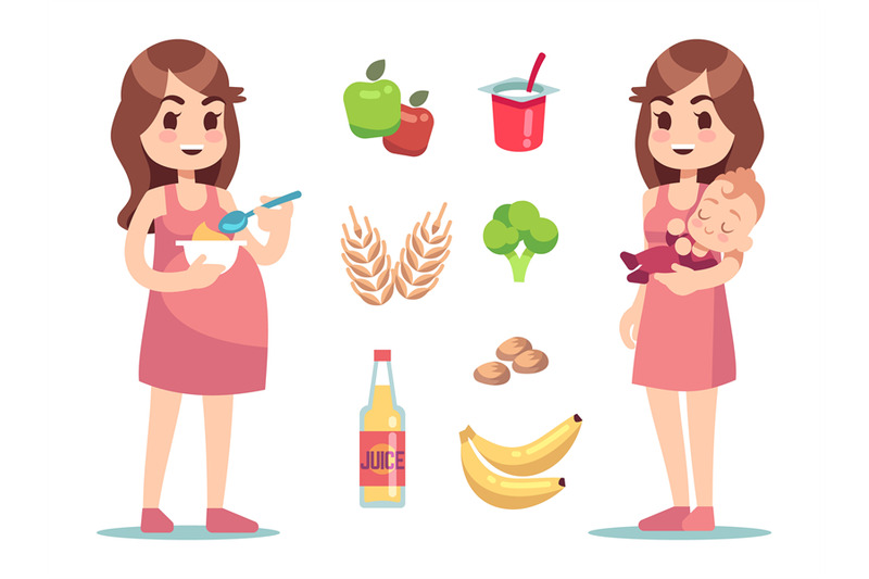 pregnant-woman-diet-vector-pregnancy-and-maternity-concept-health-di