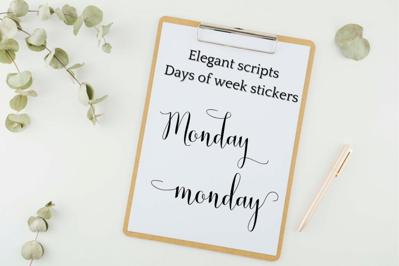 black-days-of-the-week-script-stickers