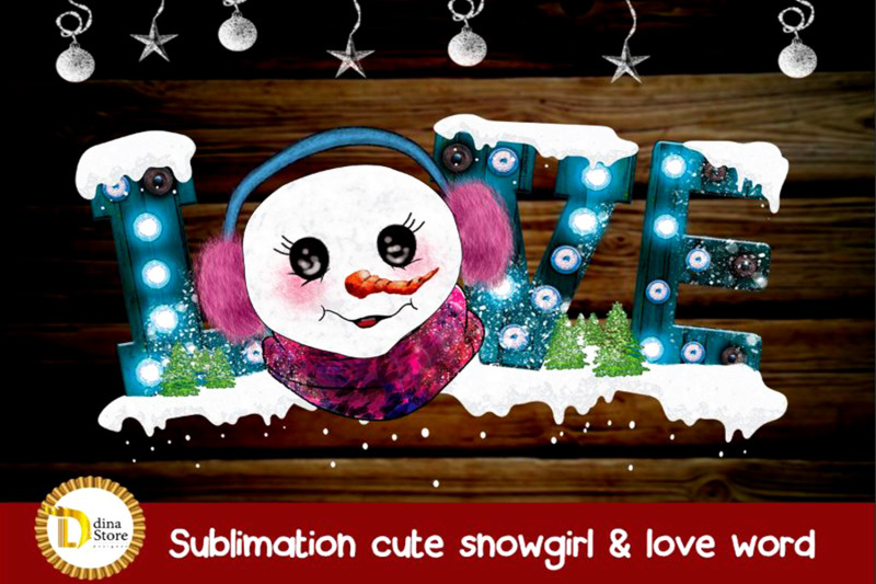 sublimation-christmas-cute-snowman-with-love-marquee-letter