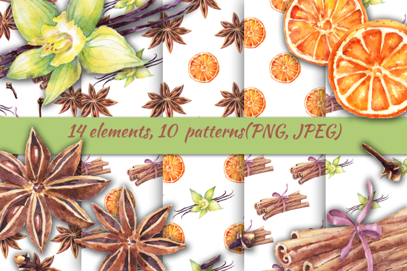 watercolor-spices-10-patterns