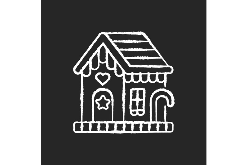 gingerbread-house-chalk-white-icon-on-black-background