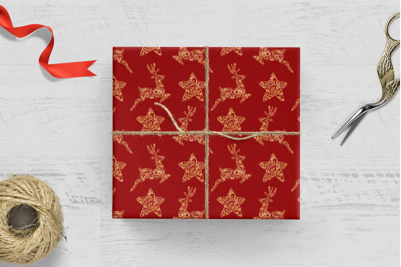 christmas-digital-paper-pack-red-christmas-seamless-paper-with-golden