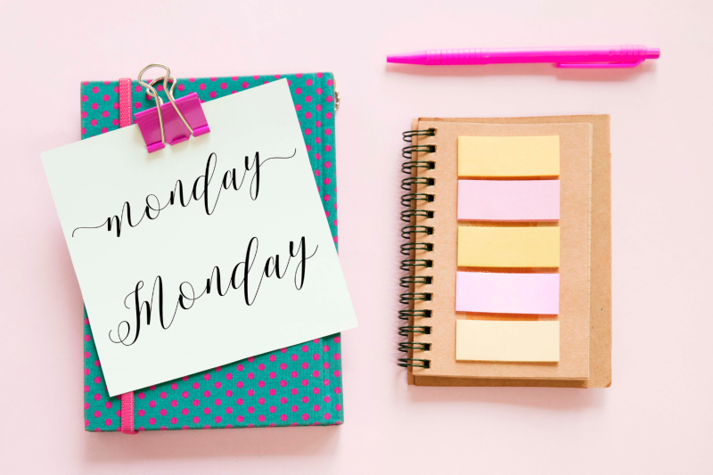 elegent-days-of-week-scripts-stickers-bullet-journal-stickers