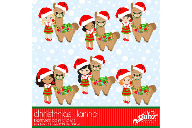 christmas-llama-christmas-girl-and-brown-llama-colorful-llama