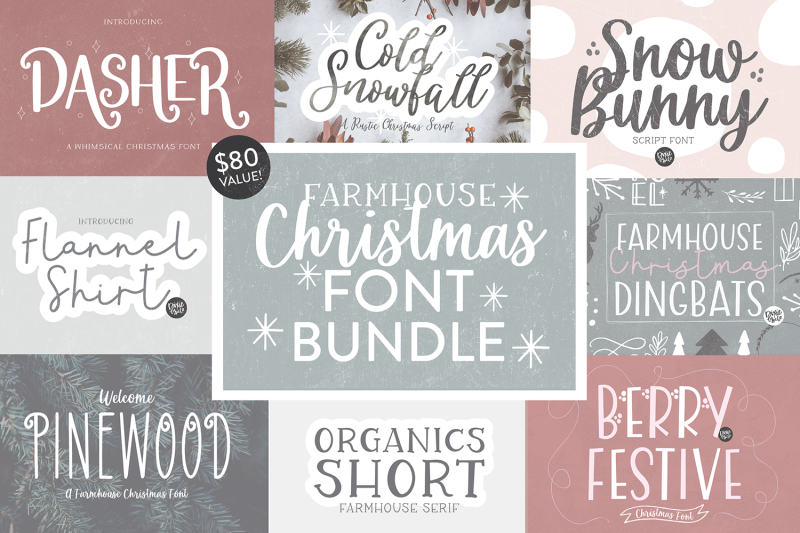 farmhouse-christmas-font-bundle