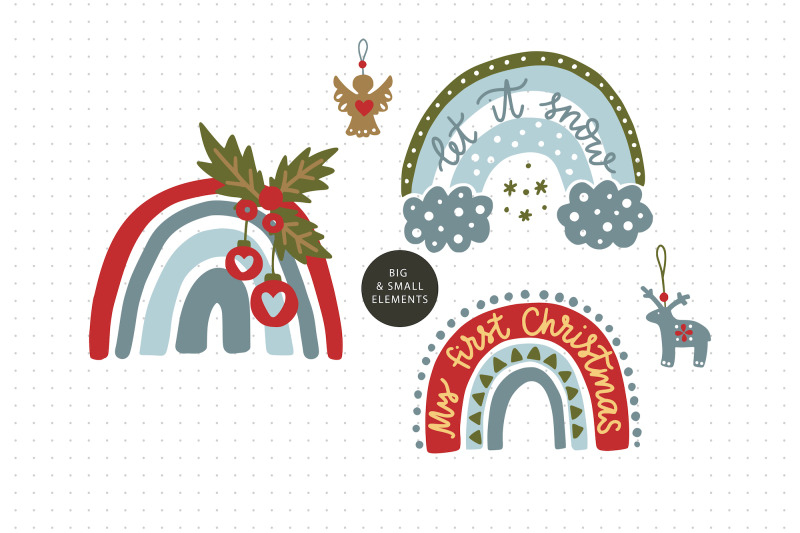 christmas-rainbow-set-eps-svg-png