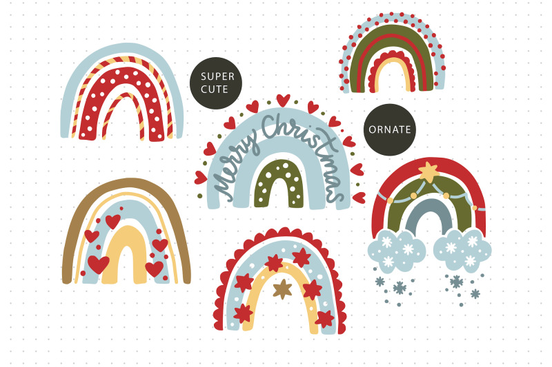 christmas-rainbow-set-eps-svg-png