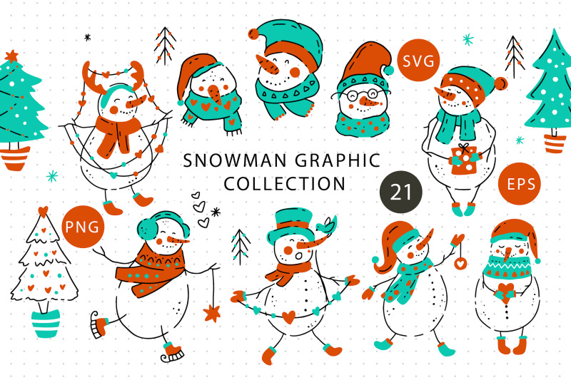 snowman-christmas-graphic-pack