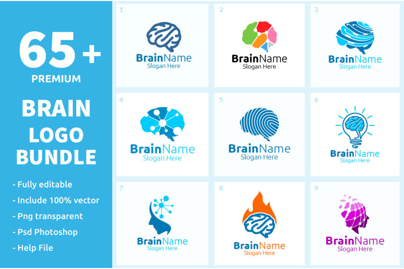 65-brain-logo-bundle