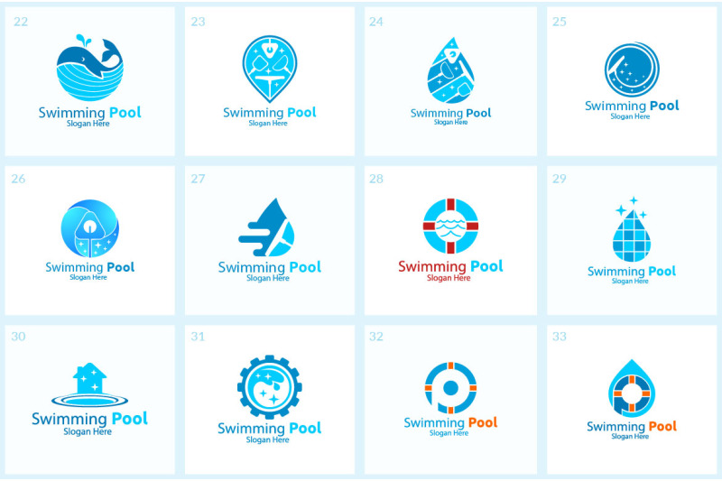35-swimming-pool-logo-bundle