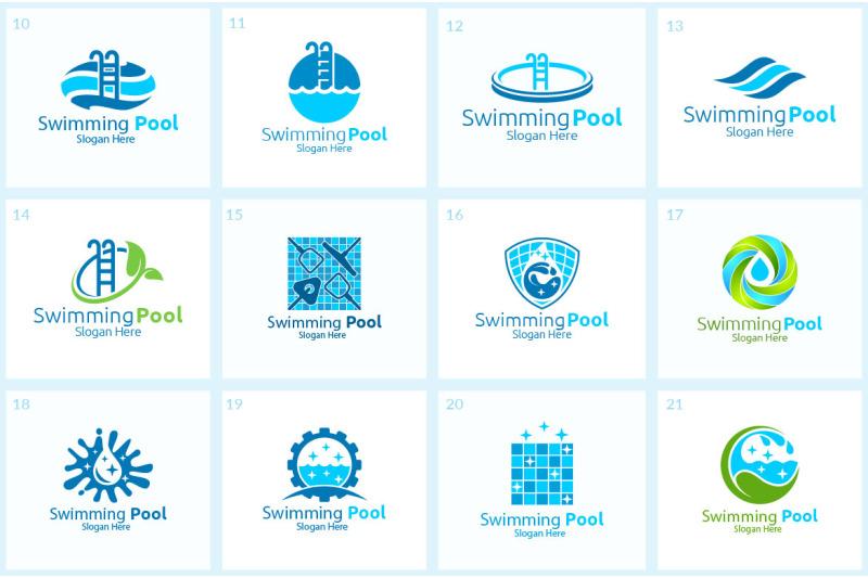 35-swimming-pool-logo-bundle
