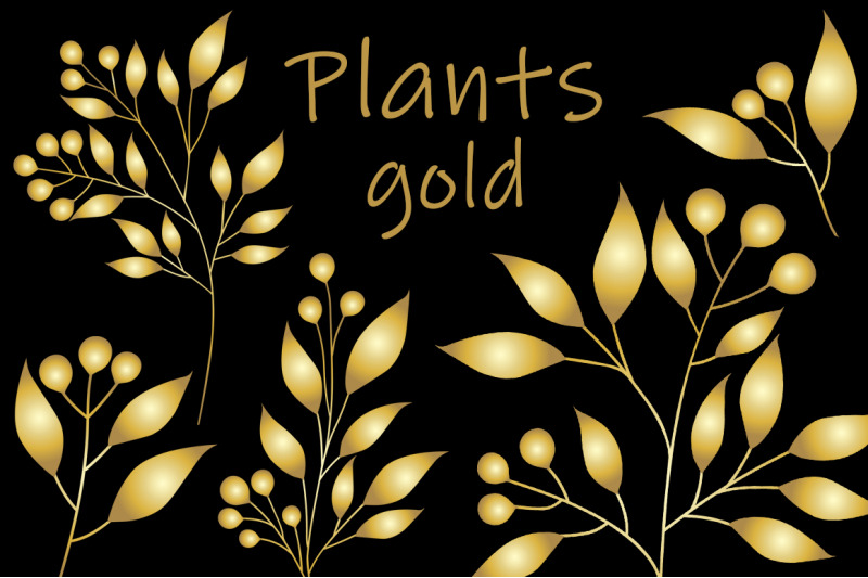 golden-plants-flowers-golden-leaves-golden-flowers-svg