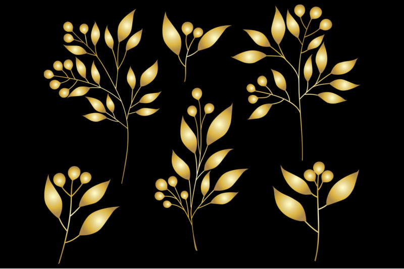 golden-plants-flowers-golden-leaves-golden-flowers-svg