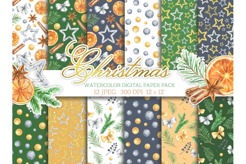 watercolor-christmas-digital-paper-pack-new-year-seamless-patterns-tre