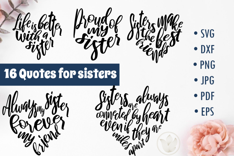 Download Quotes for sisters svg cut files, Lettering designs By ...