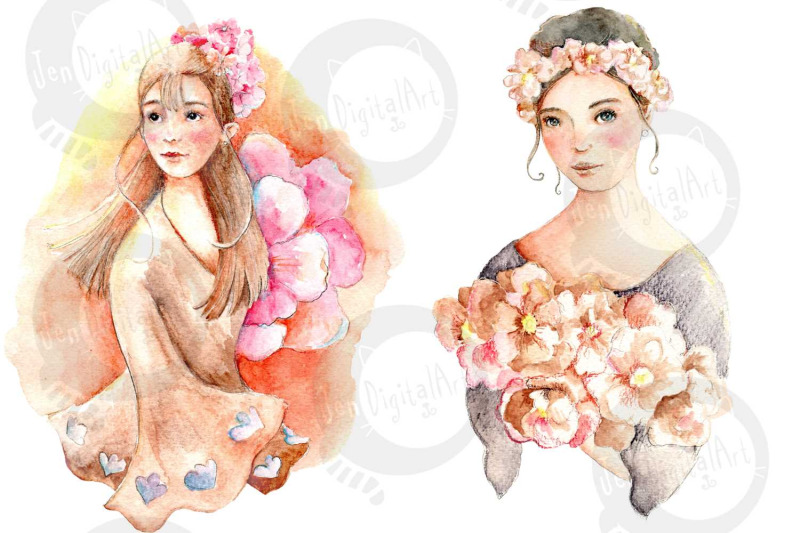 flower-princesses-watercolor-illustrations