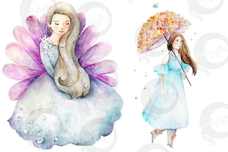 flower-princesses-watercolor-illustrations