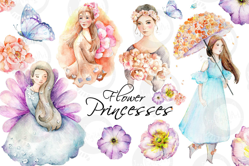 flower-princesses-watercolor-illustrations