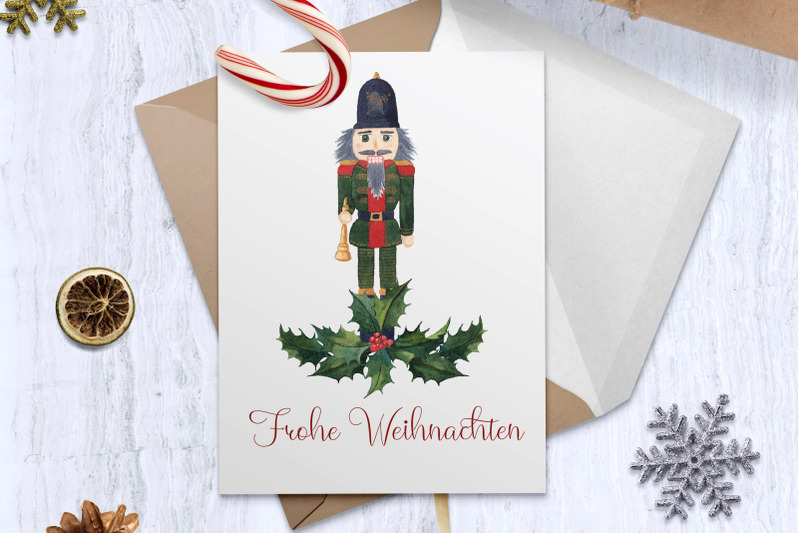 watercolor-nutcrackers-christmas-clipart-winter-greenery-holly