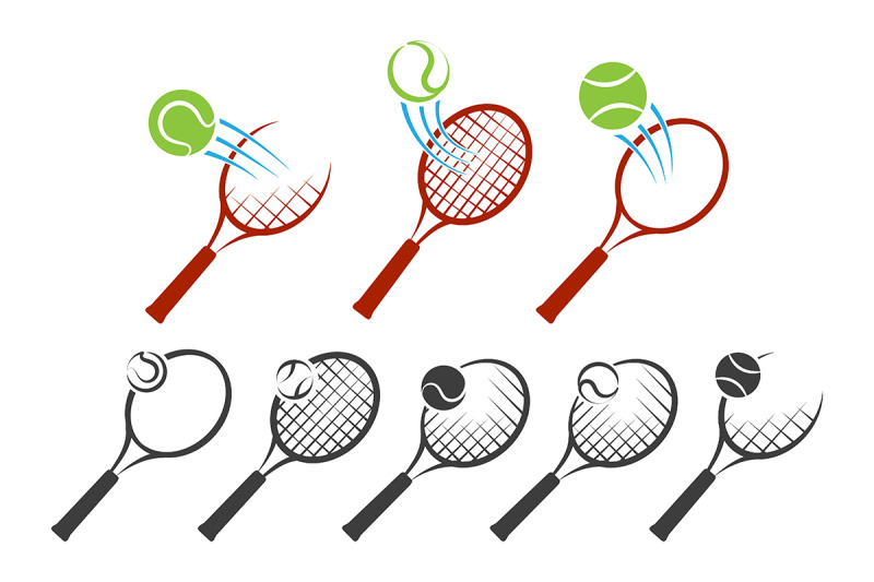 tennis-racket-logo-set