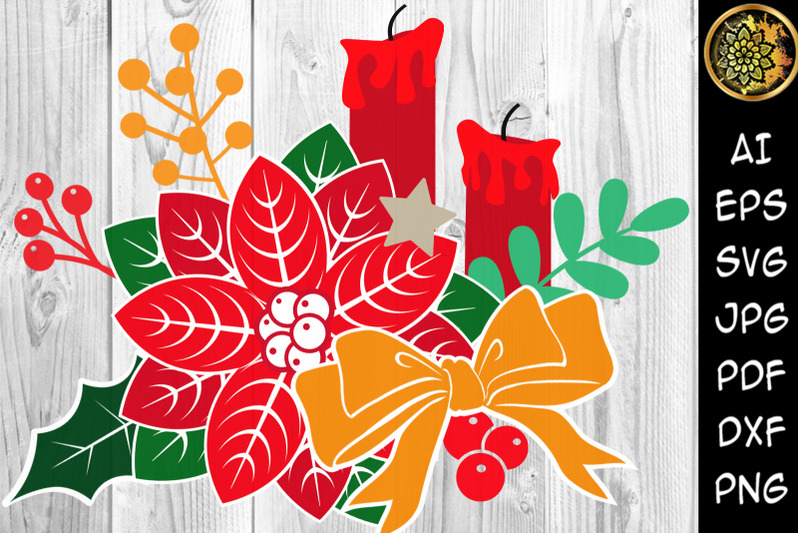 christmas-svg-poinsettia-candle-set-clipart-design-elements