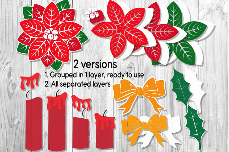 christmas-svg-poinsettia-candle-set-clipart-design-elements