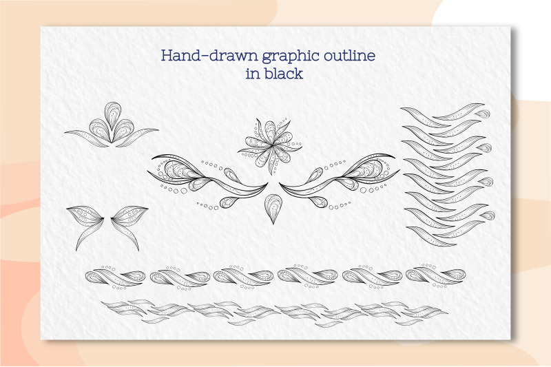 elegant-doodle-peacock-clipart-collection
