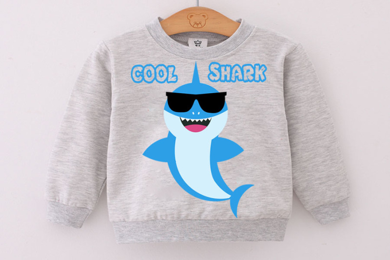 Baby shark Svg, baby shark with glasses svg, Boy Shark clipart, funny
