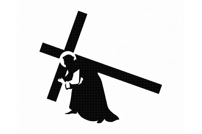 jesus-christ-carrying-the-cross-svg-png-dxf-clipart-eps-vector