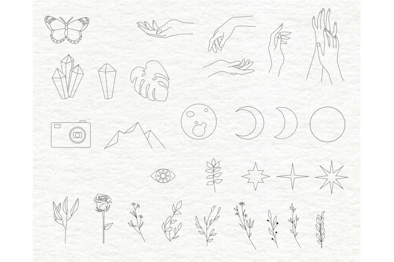 elements-for-logo-mystical-elements-modern-logo-floral-vector-hands