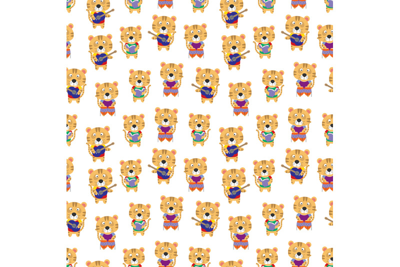 pattern-of-cute-tiger-animal-cartoon